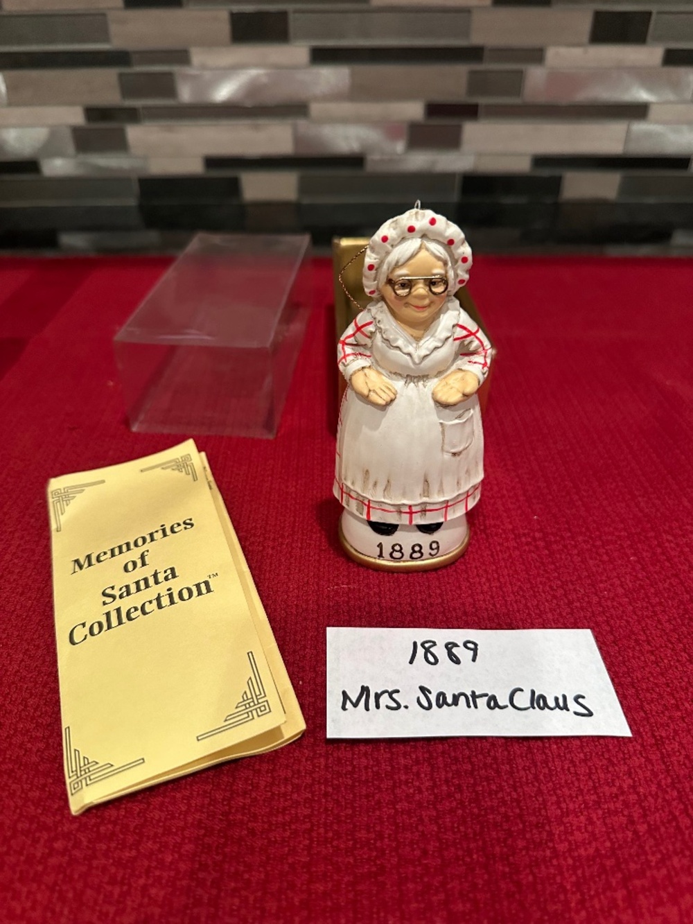 1889 Mrs. Santa Claus collectible vintage ornament- Memories of Christmas